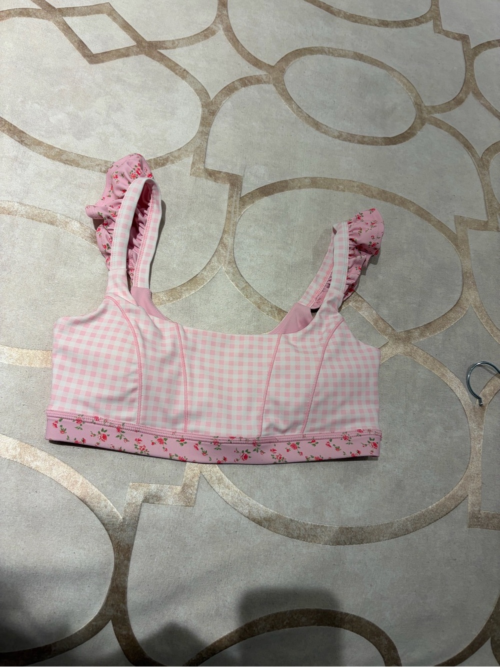 NWOT Blogilates x Target Gingham Ruffle sports bra